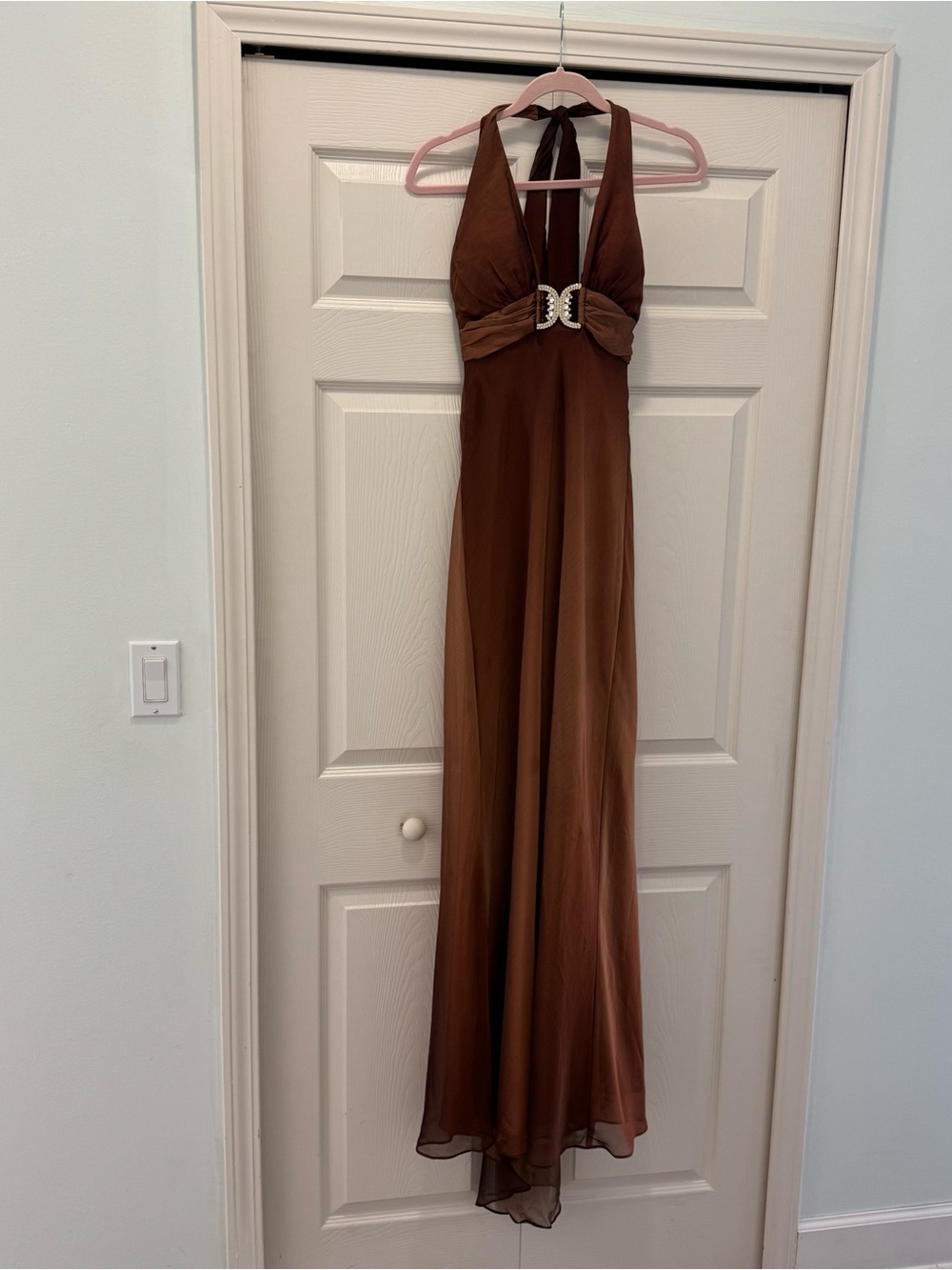 Cache Vintage Y2K Whimsigoth Brown Halter Dress